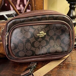 Coach Brown Signature Belt Bag